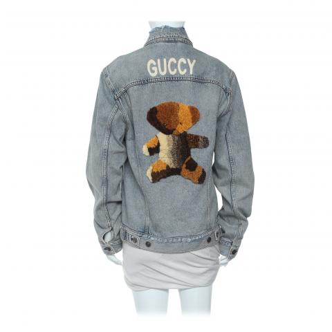 Gucci bear store denim jacket